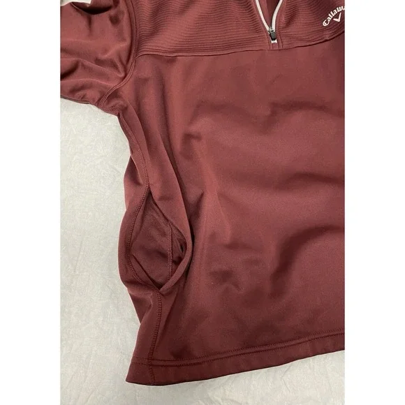 Callaway Golf 1/4 Zip Pullover XXL Mens Burgundy Performance Jacket - Picture 8 of 10